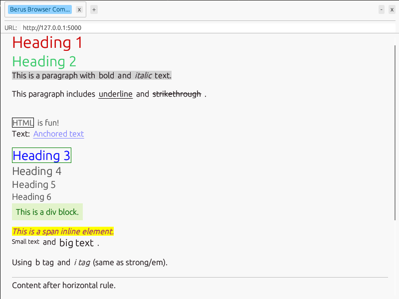 Berus Browser Engine Layout
